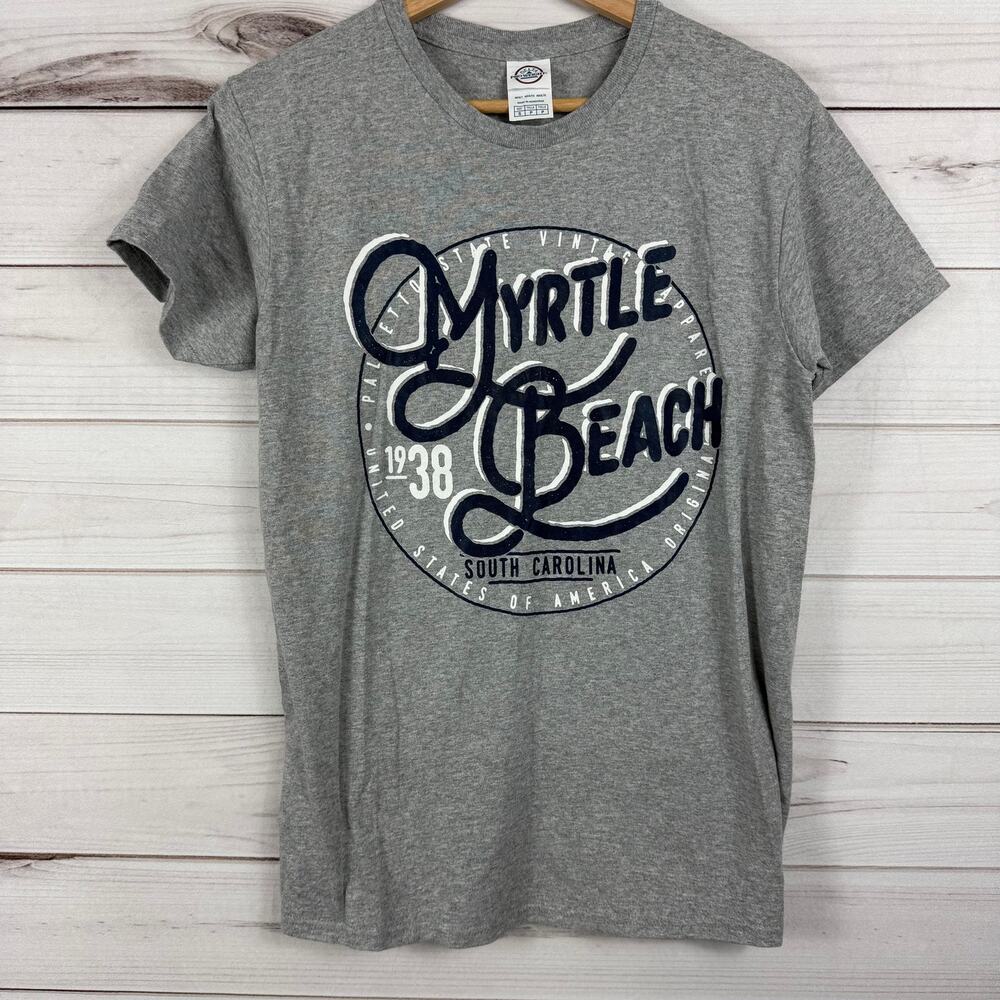 Myrtle Beach T-Shirt Gray Short Sleeve Tourist Tee Size Small